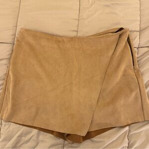 Tan skort velvet material